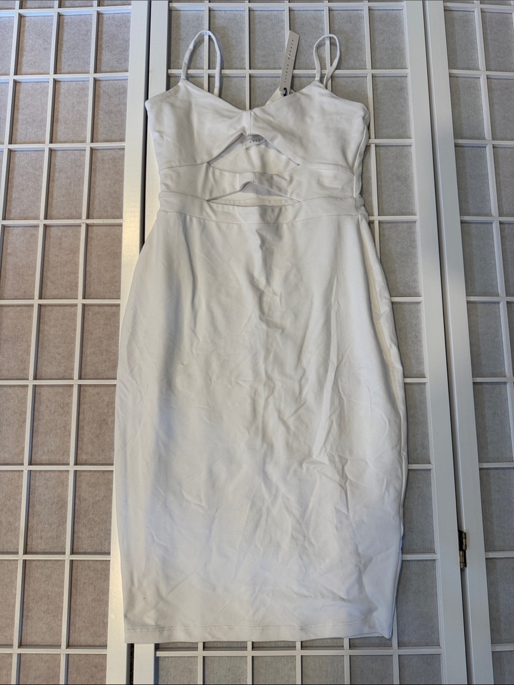 Sugar White Strappy Cutout Bodycon Mini Dress